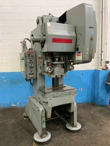 45 Ton, Bliss #C45, OBI flywheel press, 2-1/2" stroke, 12-1/2" Shut Height, 10" throat, 3" slide adj., air