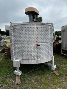 1300 gallon Dominion Bridge, Stainless Steel Jacketed Mix Tank, 84" diameter x 58" Straight Side, 80 psi @