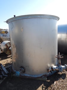 1700 gallon Stainless Steel Mix Tank, 88" diameter x 6' Straight Side, Agitator, No Drive