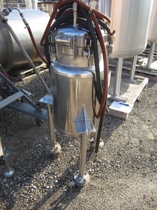 10 gallon Roben, Stainless Steel Jacketed Tank, 12" diameter x 20" Straight Side, 150 psi @ 250&deg;F Jacket