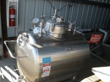125 gallon DCI Inc., Stainless Steel Horizontal Jacketed Pressure Vessel, 31" diameter x 30" Straight Side x
