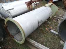 150 gallon Stainless Steel Tank, 24" diameter x 6' Straight Side, 6" Discharge Outlet