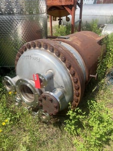 180 gallon Stainless Steel Jacketed Pressure Tank, 32" diameter x 52" Straight Side, 150 psi @ 500&deg;F