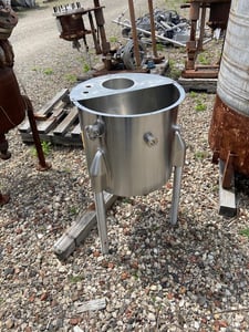 20 gallon Stainless Steel Tank, 18" diameter x 18" Straight Side, Flat Top, Dish Bottom