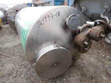 200 gallon Stainless Steel Vertical Tank, 36" diameter x 57" Straight Side, Dish Top and Bottom