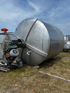 3500 gallon Falco, Stainless Steel Mix Tank, Vertical, 104" diameter x 96" Straight Side, Dished Top and
