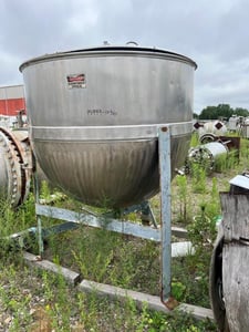 400 gallon Lee, Inc., Stainless Steel Kettle, 60" diameter x 22" Straight Side, 30" Half-Sphere, 40 psi @