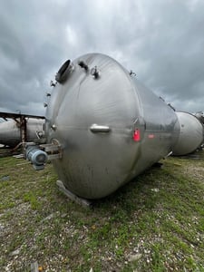 7000 gallon Stainless Steel Mix Tank, Vertical, 120" diameter x 144" Straight Side, Dish Top and Bottom