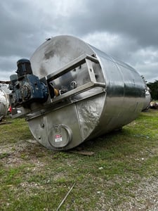 7500 gallon Stainless Steel Jacketed Mix Tank, Vertical, 120" diameter x 152" Straight Side, Flat Top, Dish