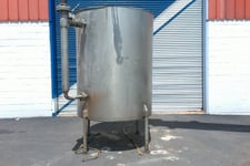 800 gallon Permasan, Vertical Stainless Steel Tank, 56" diameter x 6' 6" Straight Side, Cone Bottom