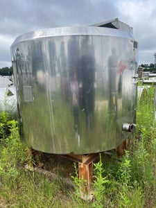 916 gallon Cherry-Burrell, Stainless Steel Tank, Vertical, 72" diameter x 52" Straight Side, Flat Top and
