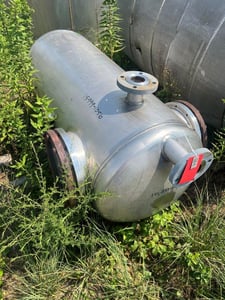 95 gallon Roben, Stainless Steel Horizontal Tank, 24" diameter x 48" Long, Dished Heads, Mounted on Saddle