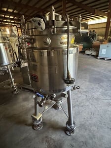 13.2 gallon Lee Industries #150-LU, Stainless Steel Reactor, 20" diameter x 28" Straight Side, 40 psi/FV @