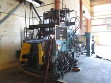 Lyle, Web Fed Vacuum Forming Line, 40" x 40" max. Mold, 80 Ton Forming capacity, 200" L Oven