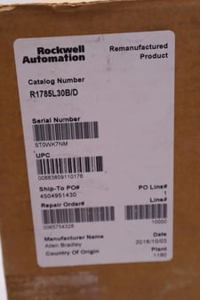 Remanufactured by Rockwell Allen Bradley 1785-L30B/D PLC-530 Module Stk 2976