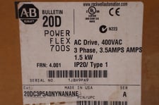 Allen-Bradley Bradley 20DC3P5A0NYNANANE AC VFD Variable Frequency Drive STOCK 4709
