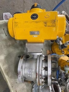 Emerson fieldq type oso6ooo-u04stacw actuator with 4" ball valve