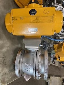 Emerson fieldq type oso6ooo-u04stacw actuator with 4" ball valve
