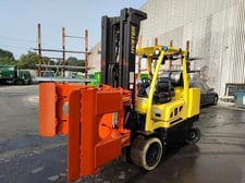 12,000 POUND YALE GLC120VXPRS FORKLIFT TRUCK WITH 60" CASCADE ROLL CLAMP