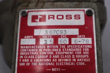 NEW GENUINE ROSS 387C93 VALVE 110V/50Hz SIZE 3/4 STOCK 4704