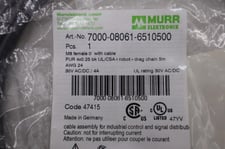 New murr 7000-08061-6510500 m8 female 0&deg; with cable stock k-3959