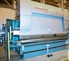 242 Ton, Salvagnini #B3-220/4250, CNC hydraulic press brake, 7-Axis, 13' overall, 142.51" between housing