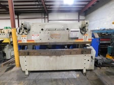 60 Ton, Accurpress #7608, CNC hydraulic press brake, ETS 100 CNC ram Control, Automec CNC 150 2-Axis Control