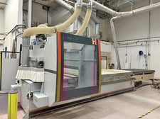 Holz-Her #Dynestic-7505, flat table machine w/ rake & offloading, 5' x10.5' table, 122" X, 62.2" Y, 12.4" Z