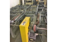 4" Newman / Cameron #KF-24, dip chain gang rip saw, infeed fence, 24" arbor, 14" diameter tooling, 6" throat