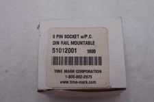 NEW OPEN BOX Time Mark 51012001 8-Pin Socket 600V DIN Rail Mountable STK L-321-A