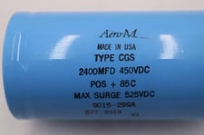 Aero M Type CGS Capacitor 220MFD 450VDC POS+85C Max Surge 525VDC #5513