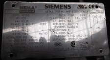 125 HP 1200 RPM Siemens, Frame 445TC, TEFC-S/D, Hi-eff, new surp, 460 Volts