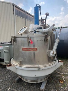48" x 24" Ellerwerk #736-U-A, Stainless Steel Basket Centrifuge, perforated, 25 KW, 1986