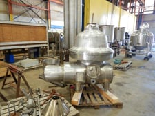 Westfalia #MSA160-01-076, Stainless Steel Disc Centrifuge/separator, 44000 lb/hr, self-cleaning bowl, 37 KW