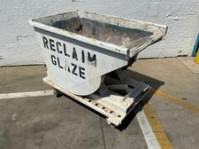 Apex self dumping hopper, 1/2 yds, 22" x 3" forklift pocket, caster