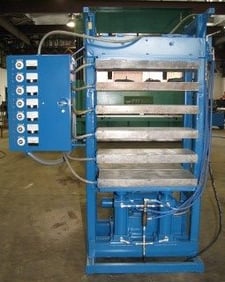 38 Ton, 31" x 14" Up-act.double press, 1 section w/elec.platens, 5 openings, 8" stroke, #2239