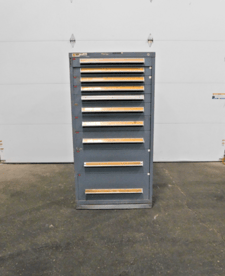 10 Drawer Stanley Vidmar tool cabinet, 30" x 29" x 60"