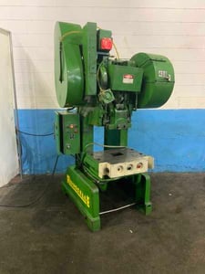 40 Ton, Rousselle #4, OBI back geared press, 4" stroke, 11" Shut Height, air clutch & brake, 45 SPM, 5 HP