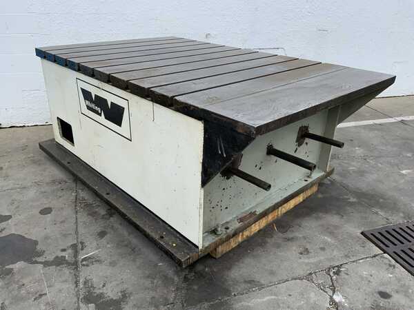 95-1/2" L x 59" width T-slotted table, 2-3/4" top plate thickness, cast iron