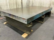 85" x 143-1/2" Cast iron layout surface plate with stand, adjustable leveling screws