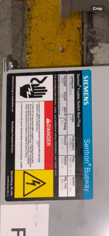 60 Amps, Siemens Sentron, Catalog #4SLID4620G, 3ph 4wire Fusible Switch Bus Plugs, 600 Volts
