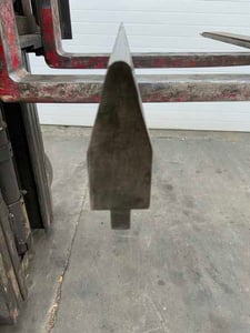 57" L, Male press brake die, 1-1/2"die width, 3-1/2"die height, 1/2"tang