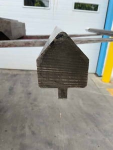 78-1/2" L, Male press brake die, 2-1/2"die width, 2-3/4"die height, 1/2"tang
