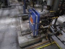 7 sq.ft., Alfa-Laval #TS6-MFG, Plate Heat Exchanger, Vertical, Carbon Steel Frame, 0.6 mm thick Stainless