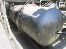 1916 sq.ft., 20 psi/FV shell, 40 psi tube, Praj Industries, Stainless Steel Shell/Tube Heat Exchanger, 4.42'