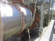 3987 sq.ft., 10 psi/FV shell, 60 psi tube, Praj Industries, Stainless Steel Shell/Tube Heat Exchanger, 5'