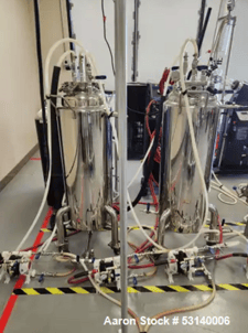 USA Lab, Lot of (2) Jacketed Tanks, 100 LB, 304 Stainless Steel, 60L Capacity, legs w/ casters