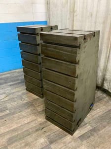 18-1/2' " x 48" x 28" T-slotted angle plates, cast iron, pair