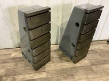 12" x 36" x 17-1/2" Giddings & Lewis angle plates, cast iron construction, 1 pair