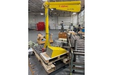 Dalmec #PVC, pneu jib arm, w/ hand held Control, on fork lift platform